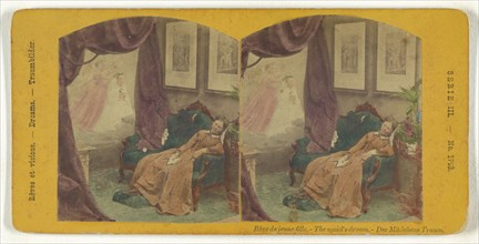 Reve de jeune fille. - The maid's dream. - Des Madchens Traum; about 1860; Hand-colored Albumen silver print