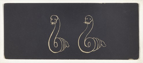 Optical illusion of a drawing of a snake; 1850s; Lithograph