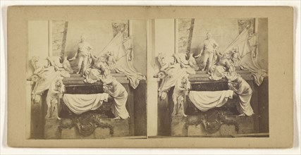 piece of sculpture on a mantel or fireplace; about 1865; Albumen silver print