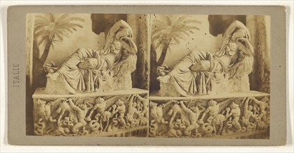 Musee de Vatican. Sarcophage antique du Belvedere Representant Ariane abandonnee par Cleopatre; Italian; about 1865; Albumen