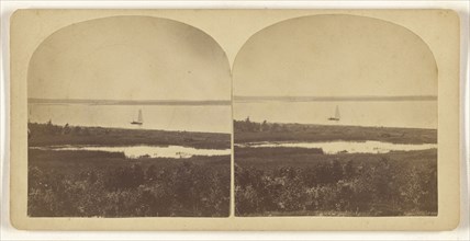 Sailboat on lake; about 1870; Albumen silver print