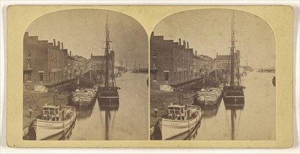 Docked boats; about 1870; Albumen silver print