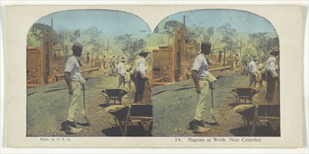 Negroes at Work, Near Cristobal; about 1900; Color Photomechanical