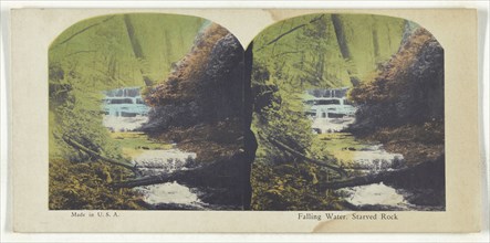 Falling Water, Starved Rock; American; about 1900; Color Photomechanical