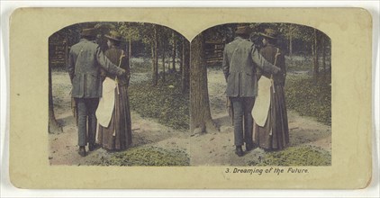 Dreaming of the Future; American; about 1905; Color Photomechanical