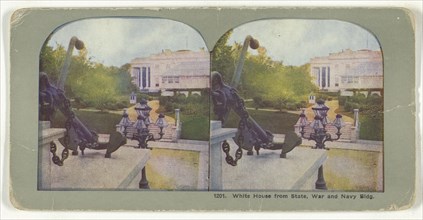 White House from State, War and Navy Building; American; about 1905; Color Photomechanical