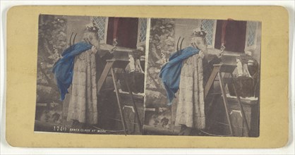 Santa Claus at Work; about 1890; Hand-colored collotype
