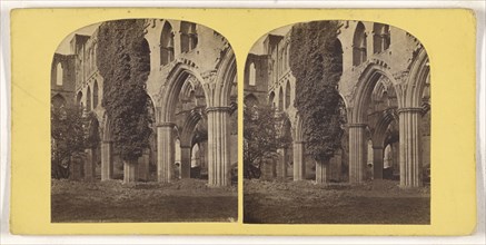 Rievaulx Abbey, West Side of Choir, looking North; British; about 1860; Albumen silver print