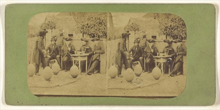 Greenwich Pensioners, England; British; about 1860; Albumen silver print