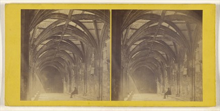 Westminster Abbey - The Cloisters; British; about 1860; Albumen silver print