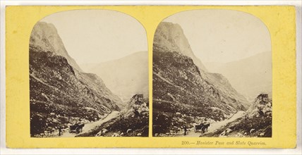 Honister Pass and Slate Quarries; British; about 1860; Albumen silver print