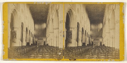 Nave, St. Albans Abbey; British; about 1860; Albumen silver print