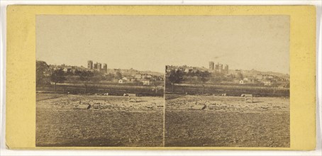 English countryside, castle in background; British; about 1860; Albumen silver print