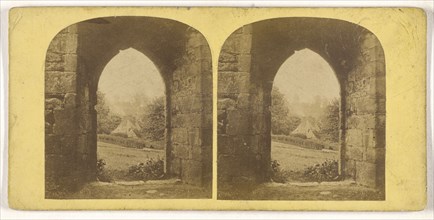 Easby Abbey, A peep through the Refectory Window; British; about 1865; Albumen silver print