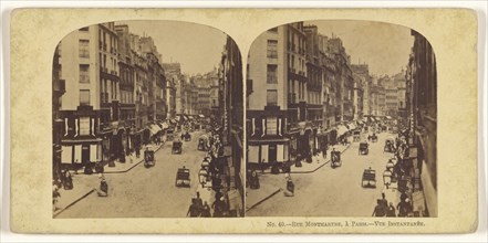 Rue Montmartre, a Paris., French; 1860s; Albumen silver print