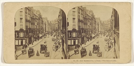 Rue Montmartre, a Paris., French; 1860s; Albumen silver print