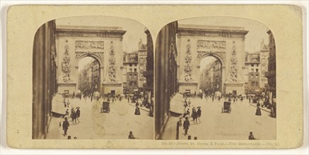 Porte St. Denis, a Paris, French; 1860s; Albumen silver print