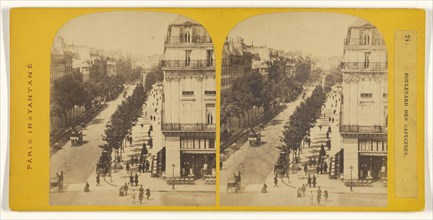 Boulevard des Capucines; French; 1860s; Albumen silver print