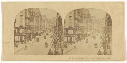 Rue Montmarte, a Paris. - Vue Instantanee; French; 1860s; Albumen silver print