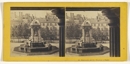 Fontaine de St. Sulpice, a Paris; French; 1860s; Albumen silver print