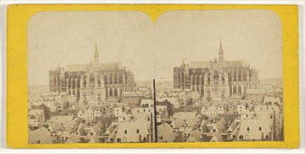 Bords du Rhin. Cathedrale de Cologne prise de l'Hotel-de-Ville; French; about 1865; Albumen silver print