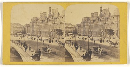 Hotel de Ville, Paris; French; about 1865; Albumen silver print