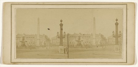 Place de la Concorde, Paris; French; about 1865; Albumen silver print