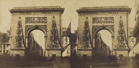 Porte St Denis; French; about 1860; Albumen silver print