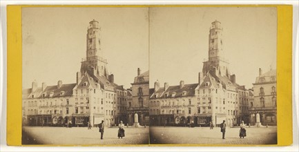 View of Commerce Vins Eaux Vie Liqueurs building; French; about 1865; Albumen silver print