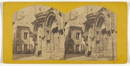 Detail of arch, French architecture; French; about 1865; Albumen silver print
