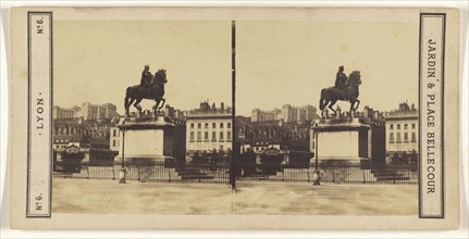Lyon. Jardin & Place Bellecour; French; about 1865; Albumen silver print