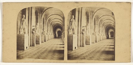 Galerie des Sculptures musee de Versailles; French; about 1860; Albumen silver print