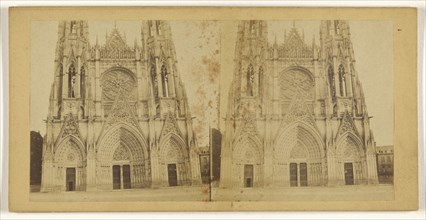 portail de l'eglise, St. Ouen, Rouen; French; about 1860; Albumen silver print