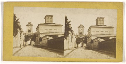 French city view; French; about 1855; Salted paper print