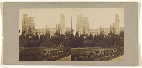 Ruined cathedral, possibly German; German; about 1870; Albumen silver print