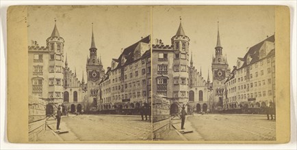 Munchen, Germany, Das alte Rathhaus; German; about 1870; Albumen silver print