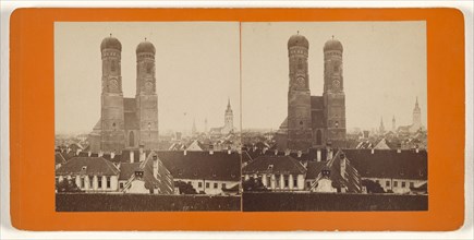 Munchen, Germany, Die Frauenkirche; German; about 1870; Albumen silver print