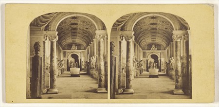 Galerie des Statues au Vatican; Italian; about 1865; Albumen silver print