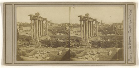 Rome - The Forum. Temple of Concord; Italian; about 1865; Albumen silver print