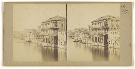 Grand Canal, Duchess du Beri, Palace, Venice; Italian; about 1865; Albumen silver print