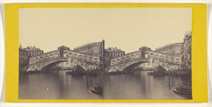 Ponte di Rialto; Italian; about 1865; Albumen silver print