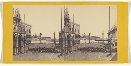 Piazzetta con le 2 Colonne; Italian; about 1865; Albumen silver print