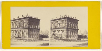 Palazzo Pitti dal Giardino Boboli, Firenze; Italian; about 1865; Albumen silver print