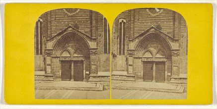 Porch of the Church of Saint Anatasia, Verona; Italian; about 1865; Albumen silver print