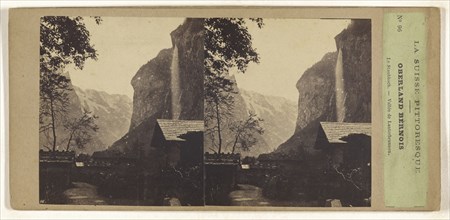 La Suisse, Switzerland Pittoresque. Oberland Bernois. Le Staubach, Vallee de Lanterbrunnen; about 1860; Albumen silver print