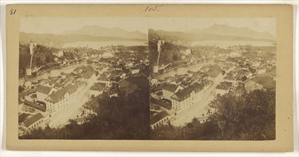Panorama de Lucerne, Suisse, Switzerland; about 1865; Albumen silver print