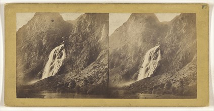 Cascade du pisse vache, canton du Valais, Suisse, Switzerland,Waterfall of The Pissing Cow; about 1865; Albumen silver print