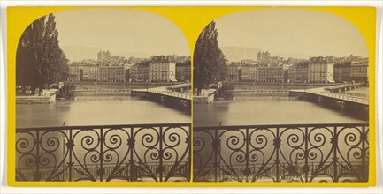 Pont des Bergues a Geneve; about 1865; Albumen silver print, Switzerland