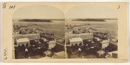 View of Montreal and the St. Lawrence. From the Cathedral; Canadian; about 1863; Albumen silver print