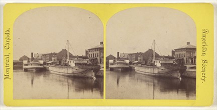 Canal Boat, Lachine Canal Montreal, Canada; Canadian; about 1873; Albumen silver print